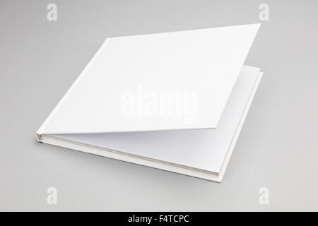 Libro bianco con socchiusa coperchio bianco 8,5 x 8,5 in Foto Stock