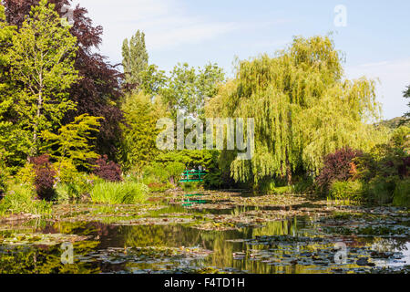 Francia, Normandia, Giverny, Monet, Giardino Laghetto delle ninfee Foto Stock