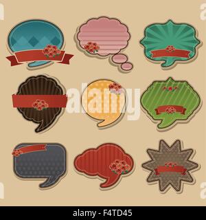 Una illustrazione vettoriale di vintage discorso bolla designs Illustrazione Vettoriale