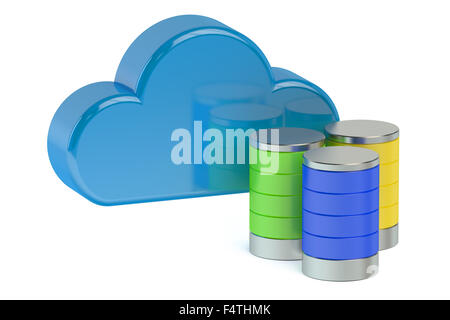 Il cloud computing concetto di archiviazione isolata su sfondo bianco Foto Stock