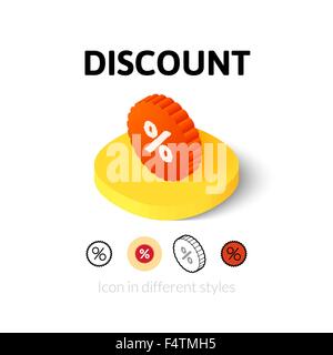 Icona di sconto in stile differente Illustrazione Vettoriale