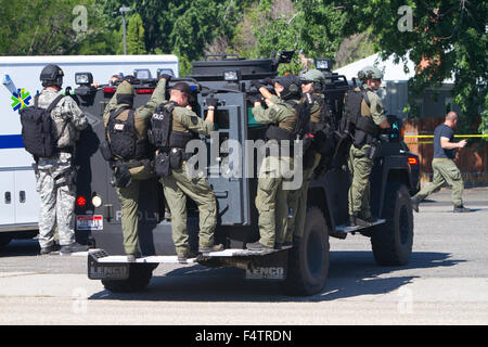 SWAT team a Boise, Idaho, Stati Uniti d'America. Foto Stock