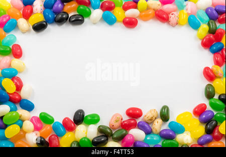 Un assortimento di Jelly Beans confine con copyspace Foto Stock