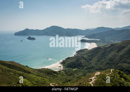 Escursionismo in Nuovi Territori di Hong Kong, via picco netto, prosciutto Tim Beach e di Tai Wan a lungo. Foto Stock