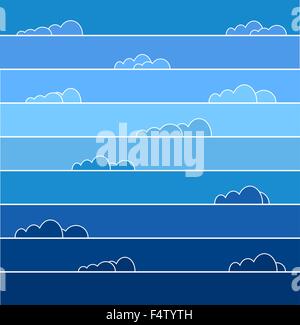 Rainbow cielo colorato con le nuvole. Illustrazione Vettoriale per lo sfondo Illustrazione Vettoriale