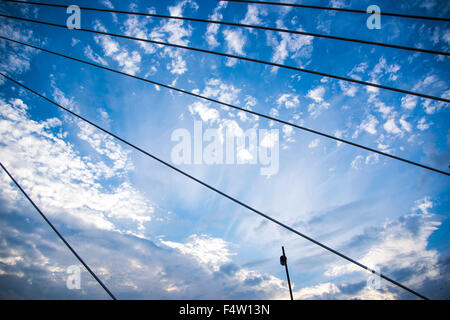 Ponte Daishihashi, oltre il fiume Tamagawa,cravatte Ota-Ku,Tokyo e Kawasaki City, nella prefettura di Kanagawa, Giappone Foto Stock