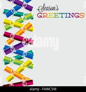 Bright Christmas Cracker card in formato vettoriale. Illustrazione Vettoriale