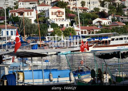 KAS Antalya Turkey The commercial harbour. Foto Stock