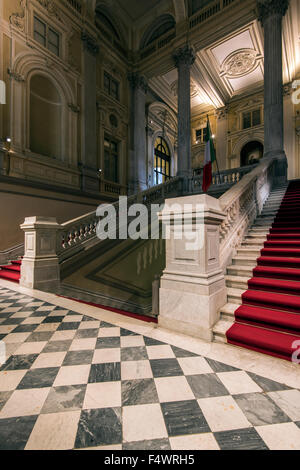 Vista interna del Palazzo Carignano di Torino, Piemonte, Italia Foto Stock