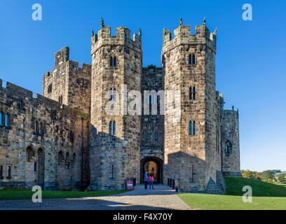 Alnwick Castle. Ingresso alle camere di stato dall'interno Bailey, Alnwick,Northumberland, Regno Unito Foto Stock