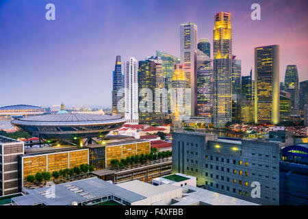 Lo skyline di Singapore. Foto Stock