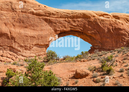 Finestra del nord, archi NP, Utah, Stati Uniti d'America Foto Stock