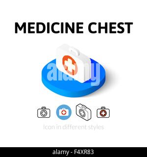 Medicina icona del torace in stile differente Illustrazione Vettoriale