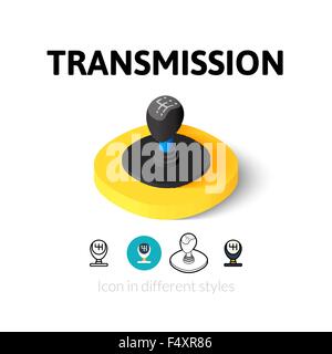 Icona della trasmissione in stile differente Illustrazione Vettoriale
