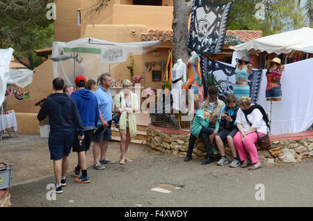 Di Punta Arabi e Mercato hippy di Es Canar a Ibiza Foto Stock