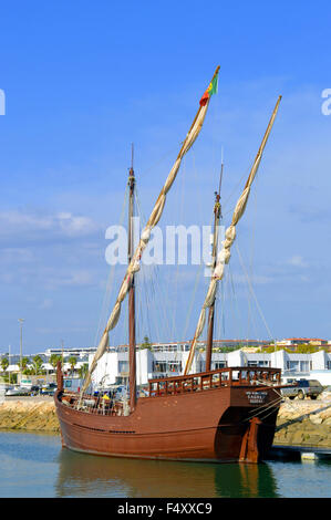 Replica del caravel Boa Esperança Foto Stock