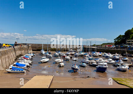 Acqua bassa nel porto a Saundersfoot, Pembrokeshire, Wales UK Foto Stock