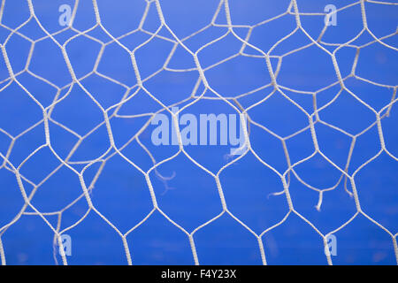 Obiettivo bianco net con sfondo blu Foto Stock
