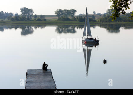 Barca a vela in Masuria - Masurian Lakeland Foto Stock