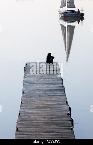 Barca a vela in Masuria - Masurian Lakeland Foto Stock