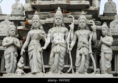 Facciata del tempio Parthasarathy, un tempio indù di Krishna a Chennai, Tamil Nadu,l'India,Asia Foto Stock