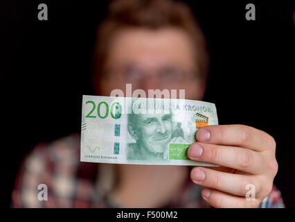 Svedese di duecento Krona nota Foto Stock