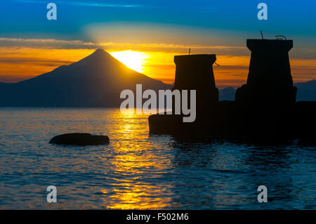 Volcan Osorno, regione de los Lagos, Cile. Vulcano Osorno Foto Stock