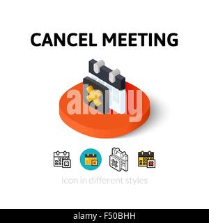 Annulla Icona riunione in stile differente Illustrazione Vettoriale