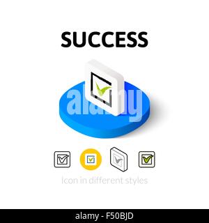 Icona di successo in stile differente Illustrazione Vettoriale