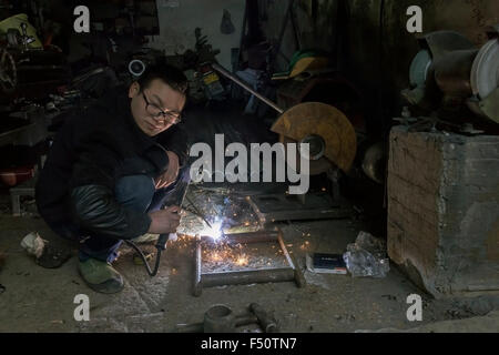 La saldatrice 1, vicino Rongjiang, Guizhou, Cina Foto Stock