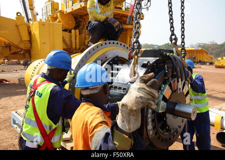 FQM rame le operazioni di data mining in Zambia, Africa. Foto Stock