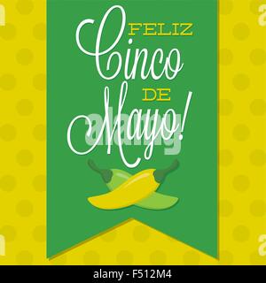 In stile retrò Cinco de Mayo (Happy 5 Maggio) anta scheda in formato vettoriale. Illustrazione Vettoriale
