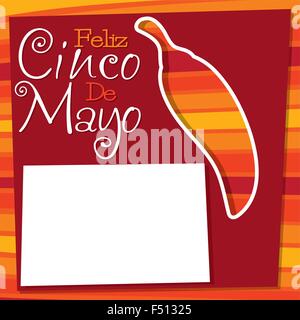 Cinco De Mayo chili card in formato vettoriale. Illustrazione Vettoriale