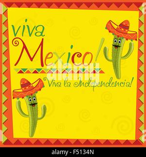 "Viva il Messico" scheda in formato vettoriale. Illustrazione Vettoriale