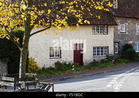 Una casa nel villaggio rurale di Slindon, West Sussex, in Inghilterra in autunno. Foto Stock