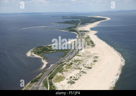 Vista aerea del Gateway National Recreation Area / Sandy Hook, New Jersey (post uragano Sabbiosa) Foto Stock