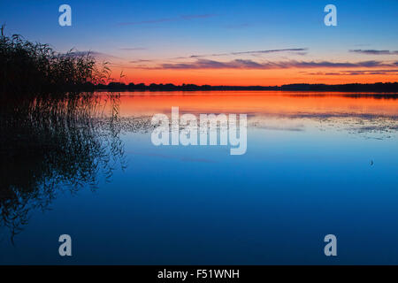 Vista al tramonto del 'Mechower vedere" (lago), Foto Stock