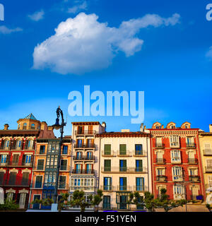 Pamplona Navarra in Spagna Plaza del Castillo downtown Foto Stock