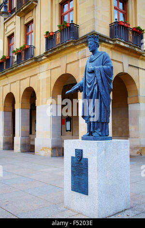 Pamplona Navarra in Spagna Plaza del Castillo downtown Foto Stock