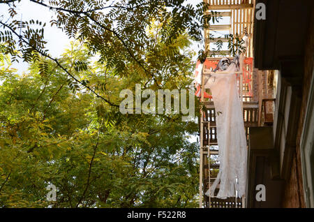 Decorazioni di halloween Brooklyn Park Slope new york Foto Stock