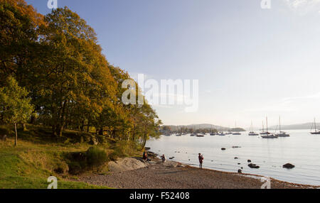 Lago di Windermere, Cumbria, Regno Unito. 26 ottobre, 2015. Regno Unito Meteo .Half Term sun & colori autunnali Credito: Gordon Shoosmith/Alamy Live News Foto Stock