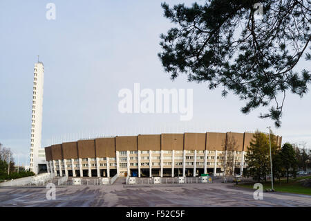 Stadio Olimpico (1938-50), da Yrjö Lindegren e Toivo Jäntti. Helsinki, Finlandia Foto Stock