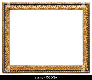 Oro cornice immagine isolata su uno sfondo bianco Foto Stock
