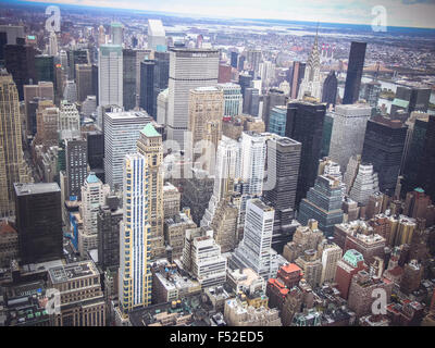 Vista sui tetti di Manhattan, New York, Stati Uniti d'America Foto Stock