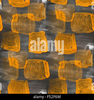 Quadrato arancione acquerello seamless sfondo nero per il tuo sito web sfondi Foto Stock