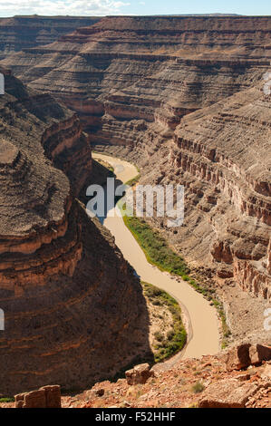 Il fiume San Juan, il parco statale Goosenecks, Utah, Stati Uniti d'America Foto Stock