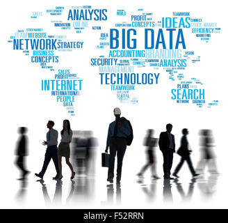 Grande Storage dati Informazioni Mappa mondo Concept Foto Stock