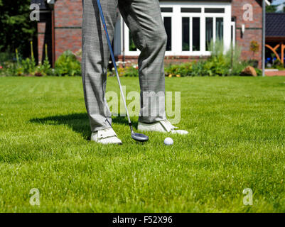 Golf, golfista, giardino, turf, prato Foto Stock