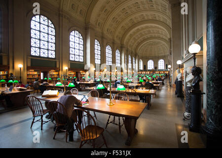 Boston Public Library interno 'bates hall' Foto Stock