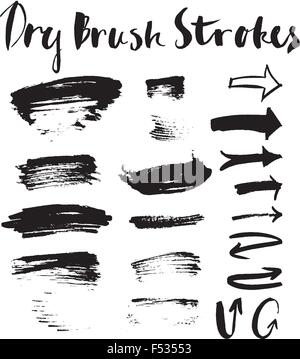 Nero i tratti di pennello Illustrazione Vettoriale